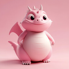 Naklejka premium 3d cute fat dragon