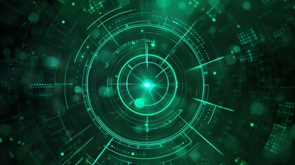 A green glowing circle with smaller circles within.