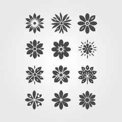Flat vector trees set. Tree icons are set in a modern flat style.