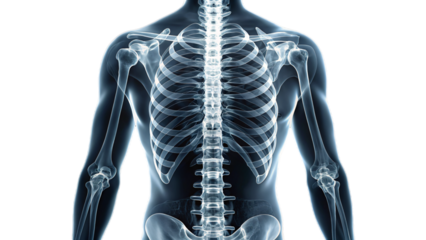 3D rendered human shoulder skeleton x-ray for medical anatomy study