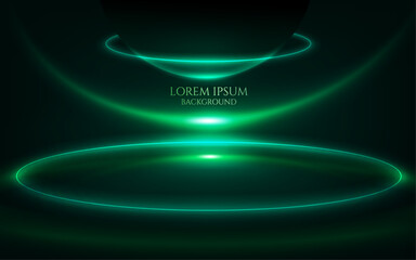 bright green curve lines futuristic dark modern and creative digital geometric technology and cover design concept backdrop vector illustration.