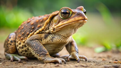 Fototapeta premium Closeup of a toad with a curious expression.