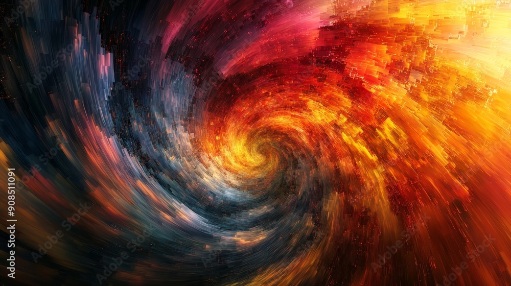 Poster market volatility vortex - abstract surreal visualization of stock market data with realistic textur