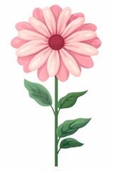 Collection of 2D and 3D Vector Flat Abstract Minimalistic Art of Flowers and Meadow Isolated on a White Background