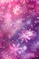 Sparkling Snowflakes on Pink Background