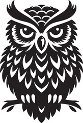 Black Owl Silhouette Vector Illustration