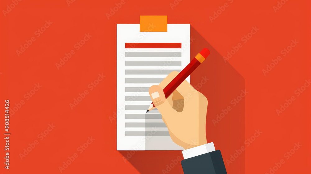 Poster a sleek, flat design of a project brief document showcasing clean lines and organized sections for e