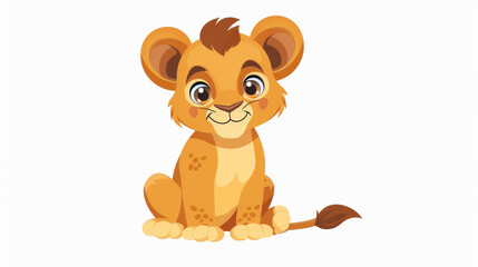 Obraz premium Adorable lion art perfect for childrens rooms, party invites, and animal print lovers. A joyful touch for any space