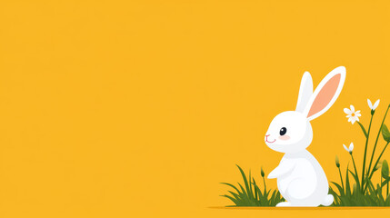 Obraz premium Celebrate Easter with this cute card featuring a cheerful bunny Perfect for sharing joy and love this holiday season.