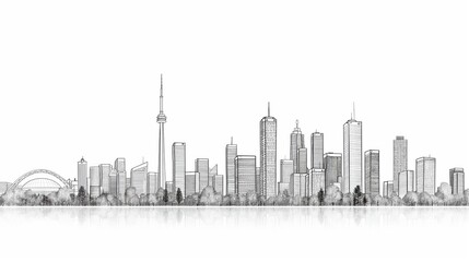 Toronto Skyline, a Metropolitan City with Modern Architecture and Skyscrapers in Ontario, Canada