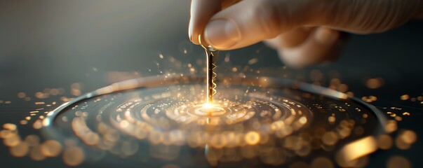 An individual holding a glowing key unlocking a digital financial vault, symbolizing the unveiling of advanced financial insights