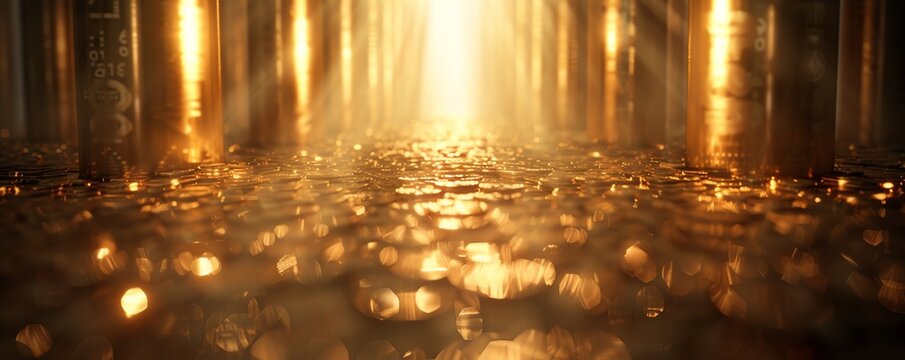 A conceptual image of a nation's currency physically supported by pillars of gold, symbolizing its foundational role