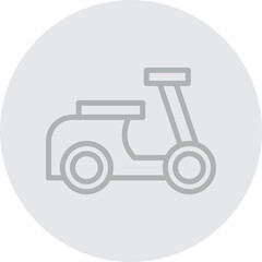 Scooter Vector Line Grey Circle Grey