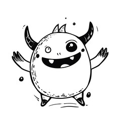 Obraz premium Adorable Monster Character Illustration