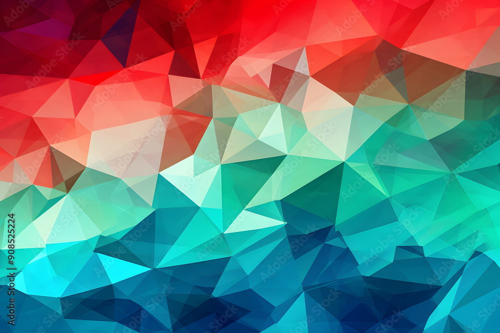 Poster abstract colorful geometric composition with triangles and polygons. generative ai