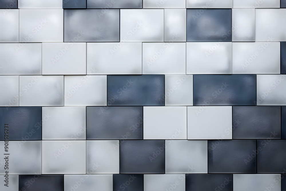 Poster black and white tiles - abstract pattern background. generative ai