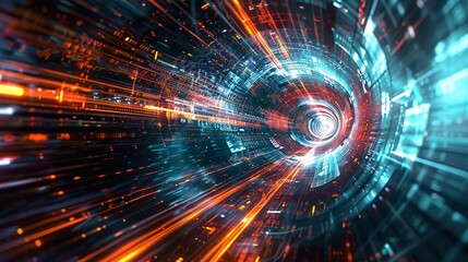 Obraz premium Accelerating Business Futurism: Dynamic Digital Art of Rapid Advancement