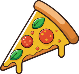 Delicious Pizza Vector Illustration: Perfect Slice of Flavor 