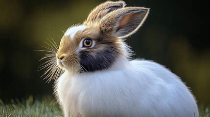 Obraz premium Angora rabbit in the grass, for mockup.