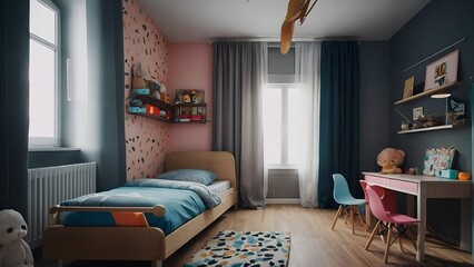 A modern and cozy nursery featuring imaginative design and practical storage solutions