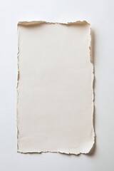 cream paper with torn edge mockup on white background