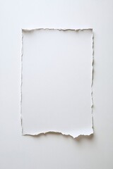 white paper with torn edge mockup on white background