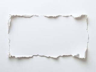 white paper with torn edge mockup on white background