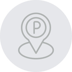 Car Park Vector Line Grey Circle Grey