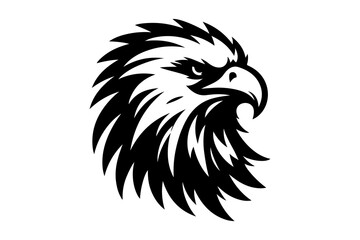 Obraz premium eagle head silhouette vector illustration - Generative AI
