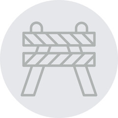 Road Obstruction Vector Line Grey Circle Grey