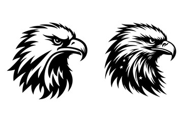 Fototapeta premium eagle head silhouette vector illustration - Generative AI