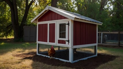 A charming and efficient chicken coop with a cozy and inviting environment for hens