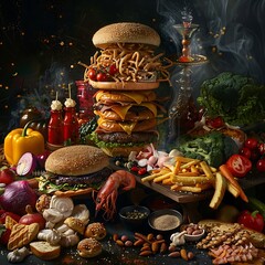 Gourmet Cheeseburger,  AI-generated image
