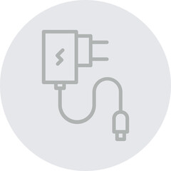 Adapter Vector Line Grey Circle Grey