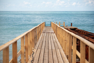 View from the pier to the sea embankment.