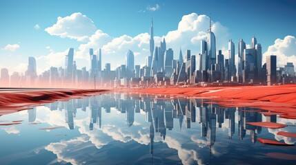 abstract futuristic city. beautiful city images concept. 