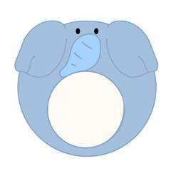 Cute name label,sticker name tag of Elephant  cartoon animal character design vector illustration. Isolated on Transparent Background