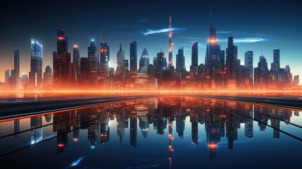 abstract futuristic city. beautiful city images concept.  