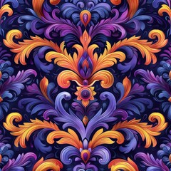 Intricate Floral Design in Vibrant Hues