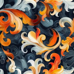 Intricate Floral Design in Warm Hues