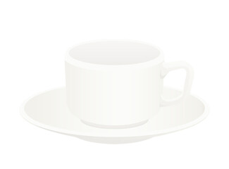 白いカップとソーサーのイラスト