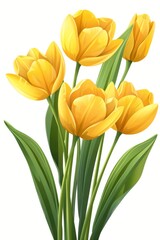 Fototapeta premium Collection of 2D and 3D Vector Flat Abstract Minimalistic Art of Flowers and Meadow Isolated on a White Background