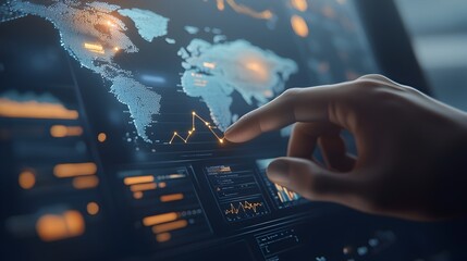 Global Digital Data Analytics and Business Intelligence on Interactive World Map Display