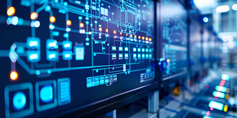 Obraz premium Cutting-Edge Data Center: Managing Complex IT Systems