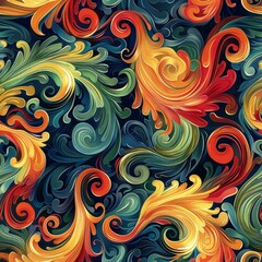 Colorful Swirling Floral Pattern