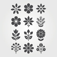 Flat vector trees set. Tree icons are set in a modern flat style.