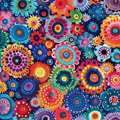Abstract Colorful Floral Pattern
