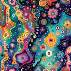 Abstract Colorful Pattern with Organic Shapes