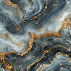 Abstract Swirling Marble Pattern with Gold Accents