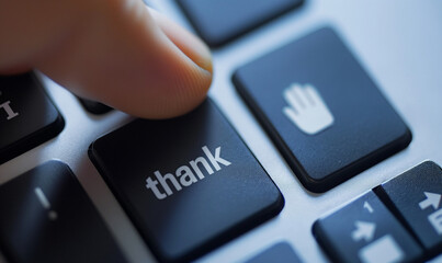 Pressing the 'thank you' button in the digital realm